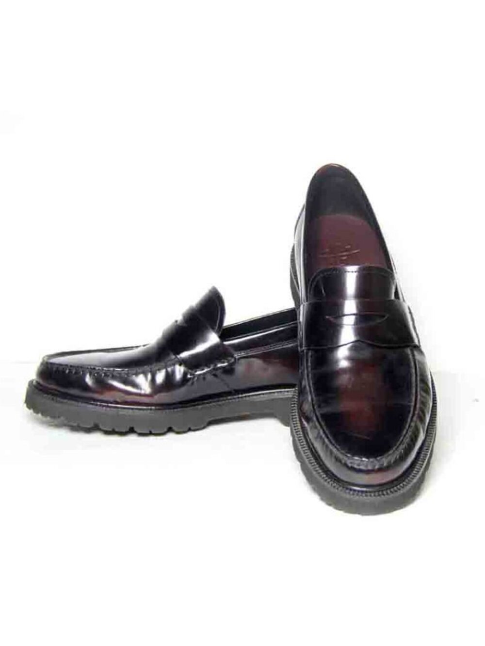 Cole Haan High Gloss Leather Loafers Shoes Burgundy Men's Size 9M